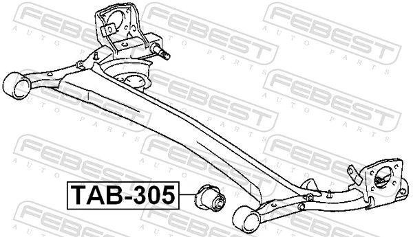 TAB305 Febest Bloco silencioso de viga traseira (de plataforma veicular)