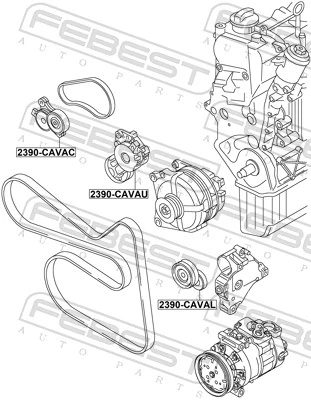 Rolo de reguladora de tensão da correia de transmissão Volkswagen Passat B6 3C2