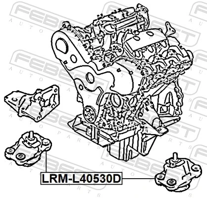 Coxim (suporte) esquerdo/direito de motor LR048781 Land Rover