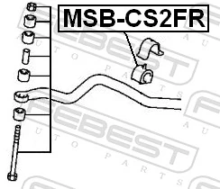 MR403645 Mitsubishi Bucha de estabilizador dianteiro