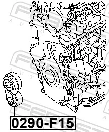 0290F15 Febest Reguladora de tensão da correia de transmissão