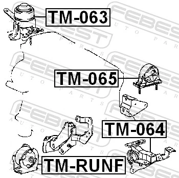 Coxim de transmissão (suporte da caixa de mudança) para Toyota RAV4 II XA2