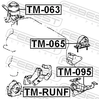 TM095 Febest Coxim (suporte) esquerdo de motor