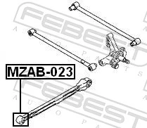 MZAB023 Febest Bloco silencioso dianteiro de braço oscilante traseiro longitudinal