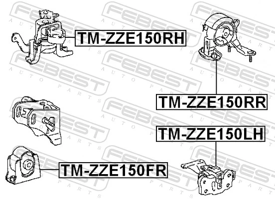 TMZZE150RR Febest Coxim (suporte) traseiro de motor