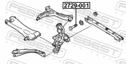 2729001 Febest Parafuso de fixação de braço oscilante dianteiro, superior