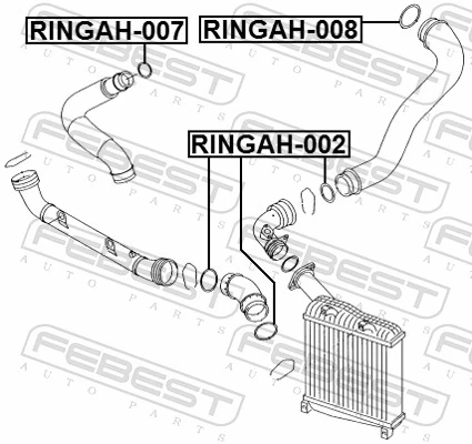 RINGAH008 Febest Anel de vedação (vedante) de cano derivado de intercooler