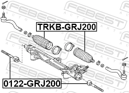 Bota de proteção do mecanismo de direção (de cremalheira) para Toyota Land Cruiser  J200
