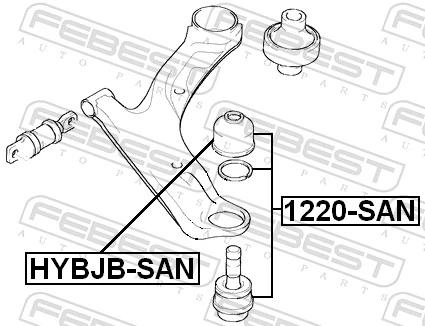 HYBJBSAN Febest Bota de proteção de suporte esférico inferior
