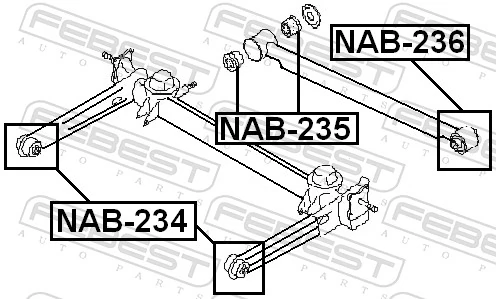 Bloco silencioso de viga traseira (de plataforma veicular) Nissan Sunny III Y10