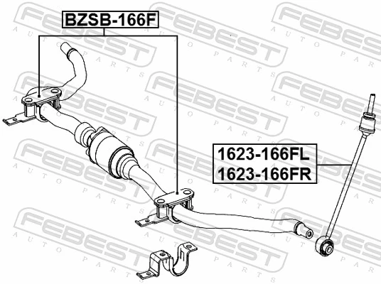BZSB166F Febest Bucha de estabilizador dianteiro