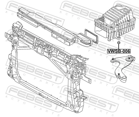 VWSB006 Febest Coxim de caixa de filtro de ar