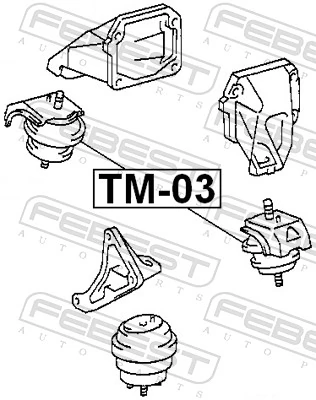 TM03 Febest Coxim (suporte) esquerdo/direito de motor