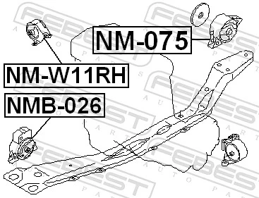 NMB026 Febest Coxim (suporte) dianteiro de motor (bloco silencioso)