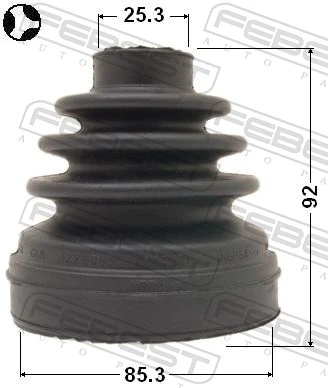 0215R51T Febest Bota de proteção interna de junta homocinética do semieixo dianteiro