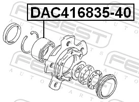 DAC41683540 Febest Rolamento de cubo dianteiro