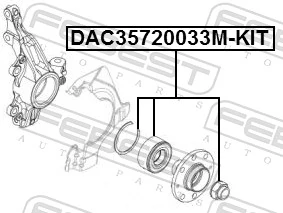DAC35720033MKIT Febest Rolamento de cubo dianteiro