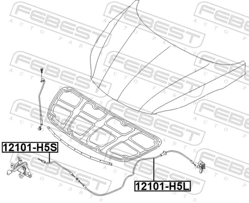 Cabo de abertura da capota para Hyundai Accent IV RB