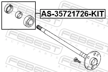 AS35721726KIT Febest Rolamento de cubo traseiro