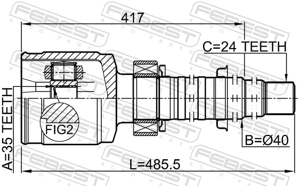 4303007020 Toyota Junta homocinética interna dianteira
