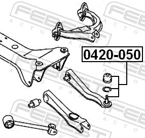 0420050 Febest Suporte de esfera inferior de suspensão traseira