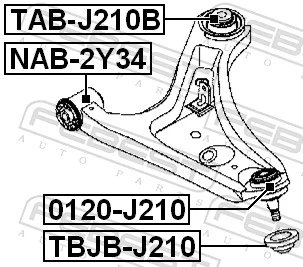 0120J210 Febest Suporte de esfera inferior