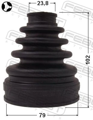 0115MCV30 Febest Bota de proteção externa de junta homocinética do semieixo dianteiro