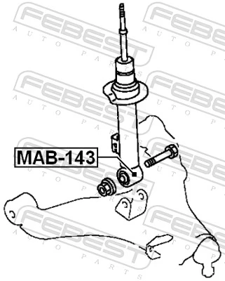 MAB143 Febest Bloco silencioso de amortecedor dianteiro
