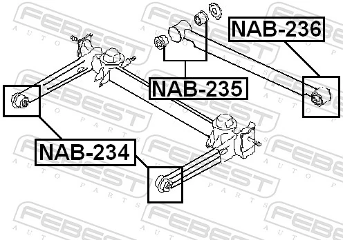 Bloco silencioso de amortecedor traseiro Nissan Sunny III Y10