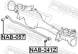 NAB057 Febest Bloco silencioso da barra Panhard (de suspensão traseira)