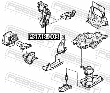 PGMB003 Febest Coxim (suporte) traseiro de motor (bloco silencioso)