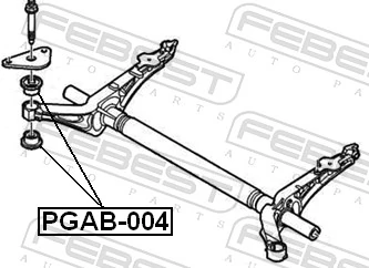 PGAB004 Febest Bloco silencioso de viga traseira (de plataforma veicular)