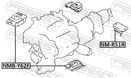 Coxim (suporte) dianteiro de motor para Nissan Patrol  Y62