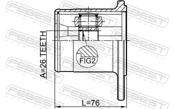 0711SX4R Febest Junta homocinética interna traseira