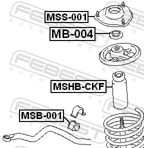 MSB001 Febest Bucha de estabilizador dianteiro