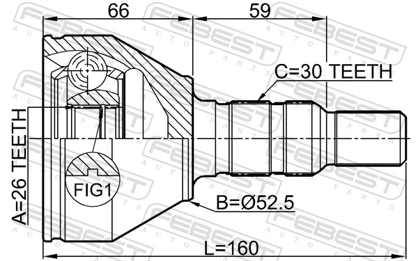  Junta homocinética externa dianteira Opel Astra H sedan (L69) (2004 - 2014) H