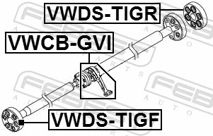 VWCBGVI Febest Rolamento suspenso da junta universal