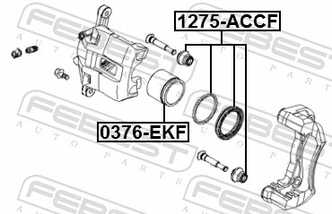 1275ACCF Febest Kit de reparação de suporte do freio dianteiro