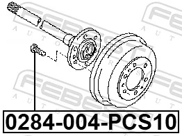 0284004PCS10 Febest Parafuso de cubo