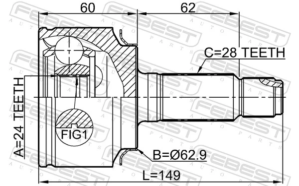 Junta homocinética externa dianteira para Honda Civic X FC
