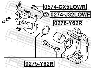 Kit de reparação de suporte do freio traseiro para Nissan Patrol  Y62
