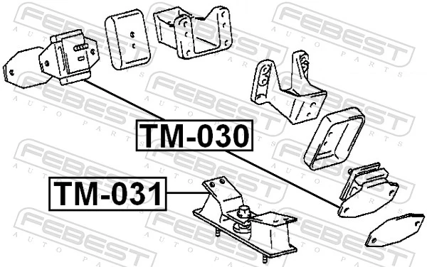 TM031 Febest Coxim (suporte) traseiro de motor