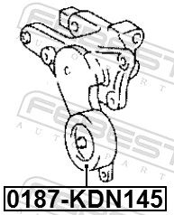 0187KDN145 Febest Rolo de reguladora de tensão da correia de transmissão