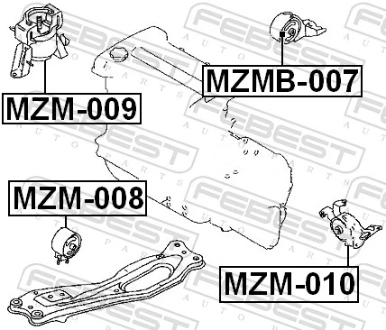  Coxim (suporte) traseiro de motor Mazda 323 F V hatchback (BA) (1994 - 1998) F V