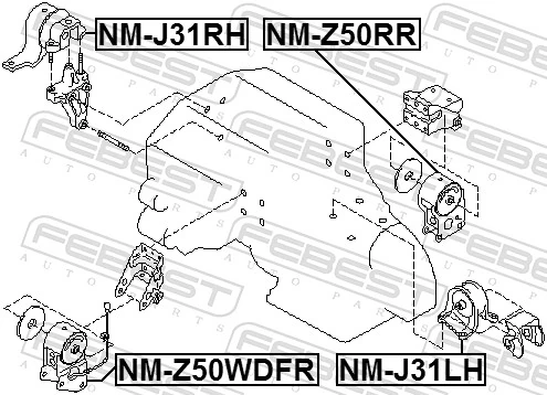 Coxim (suporte) dianteiro de motor para Nissan Murano  Z50