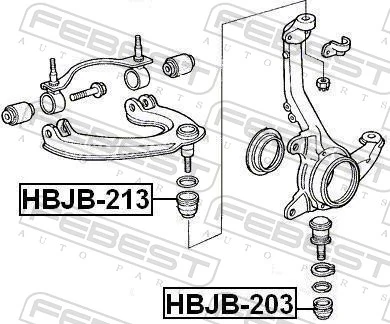 HBJB213 Febest Bota de proteção de suporte esférico superior