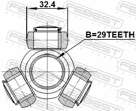 Junta homocinética interna, tripé para Mitsubishi Colt VI Z3A