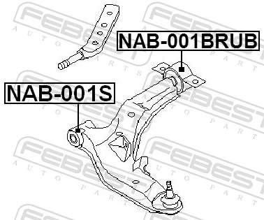NAB001BRUB Febest Bloco silencioso dianteiro do braço oscilante inferior