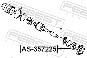 AS357225 Febest Rolamento suspenso do semieixo dianteiro