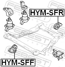 Coxim (suporte) traseiro de motor para Hyundai Santa Fe I SM